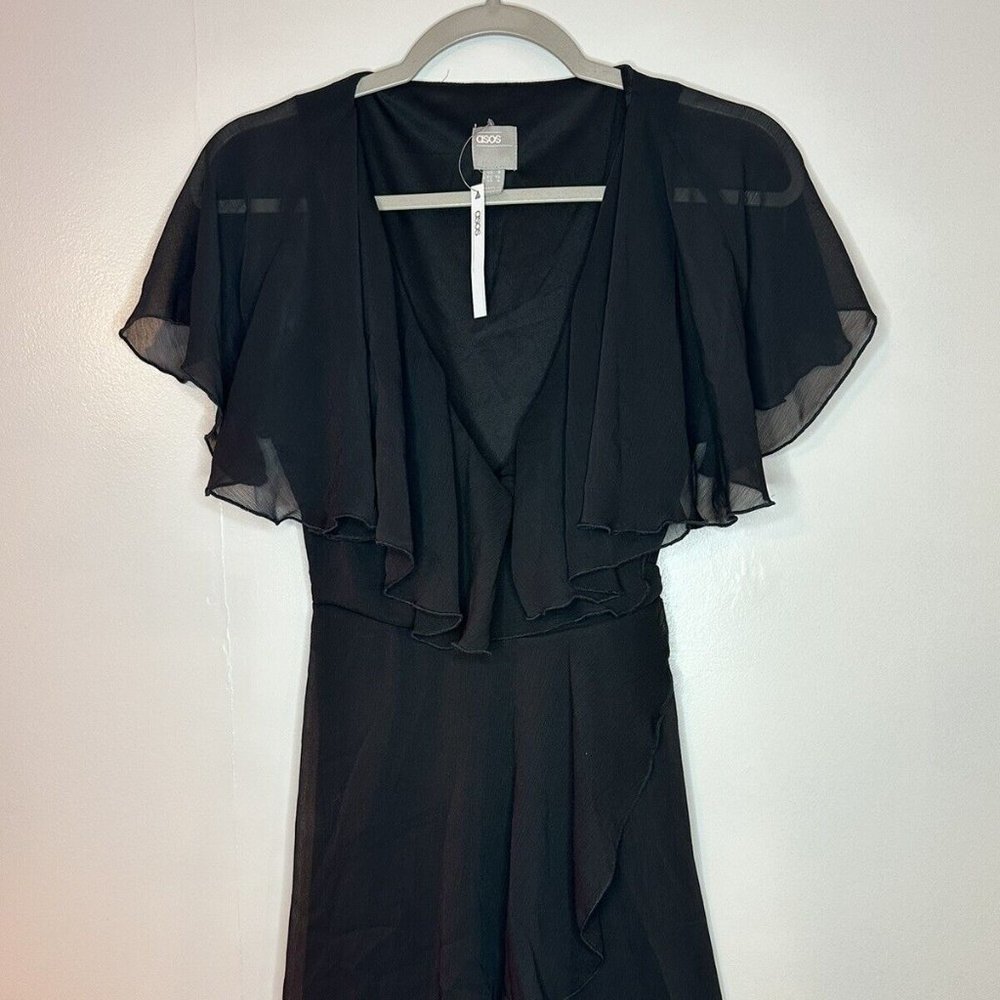 ASOS Cape Back Dipped Hem Mini Dress Size 4 New With Tags! A70